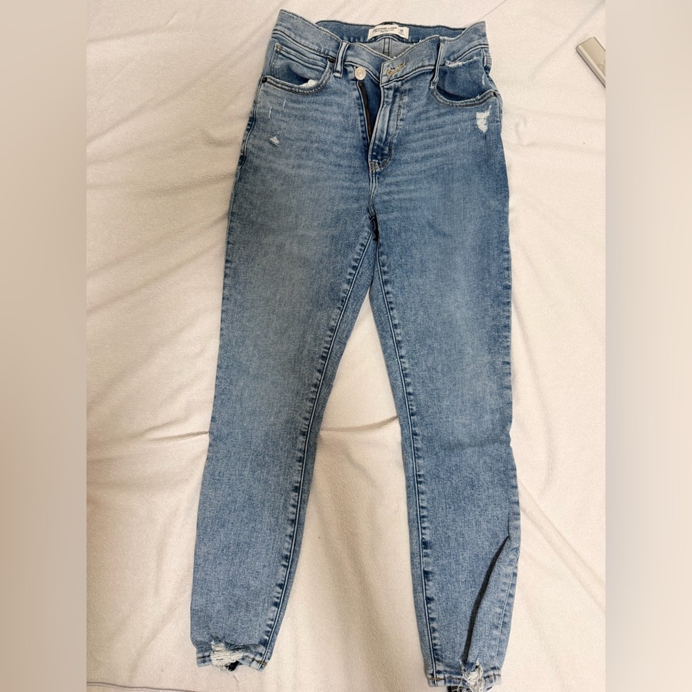 Abercrombie & Fitch High Rise Skinny Jeans - Classic Blue